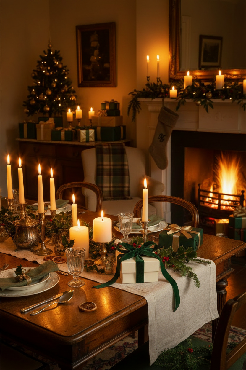 Hearth & Holly – British Christmas Table Scene